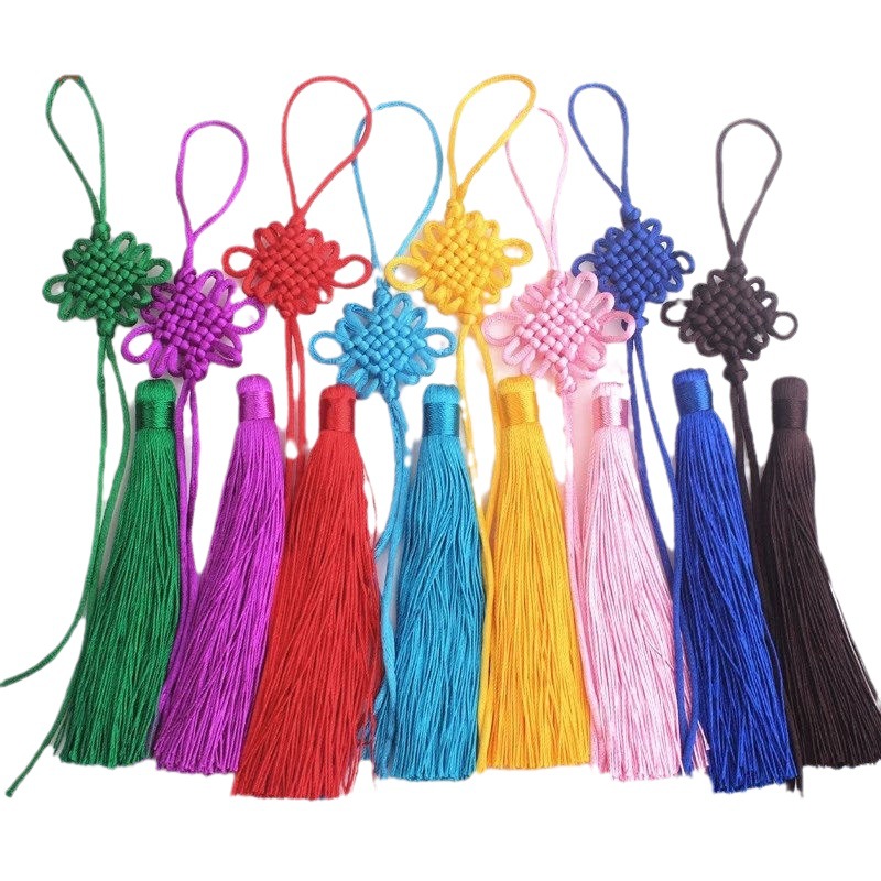High-end mini small-sized Chinese knot pendants, No. 5, 6-plate Chinese knots, various vertical fine tassel knots, factory direct sales Item Picture