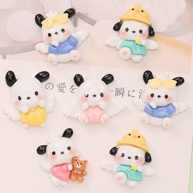 Bright Face Cute Angel Puppy Diy Cream Glue Phone Case Hairpin Water Cup Paste Resin Accessories Wholesale Specification drawing