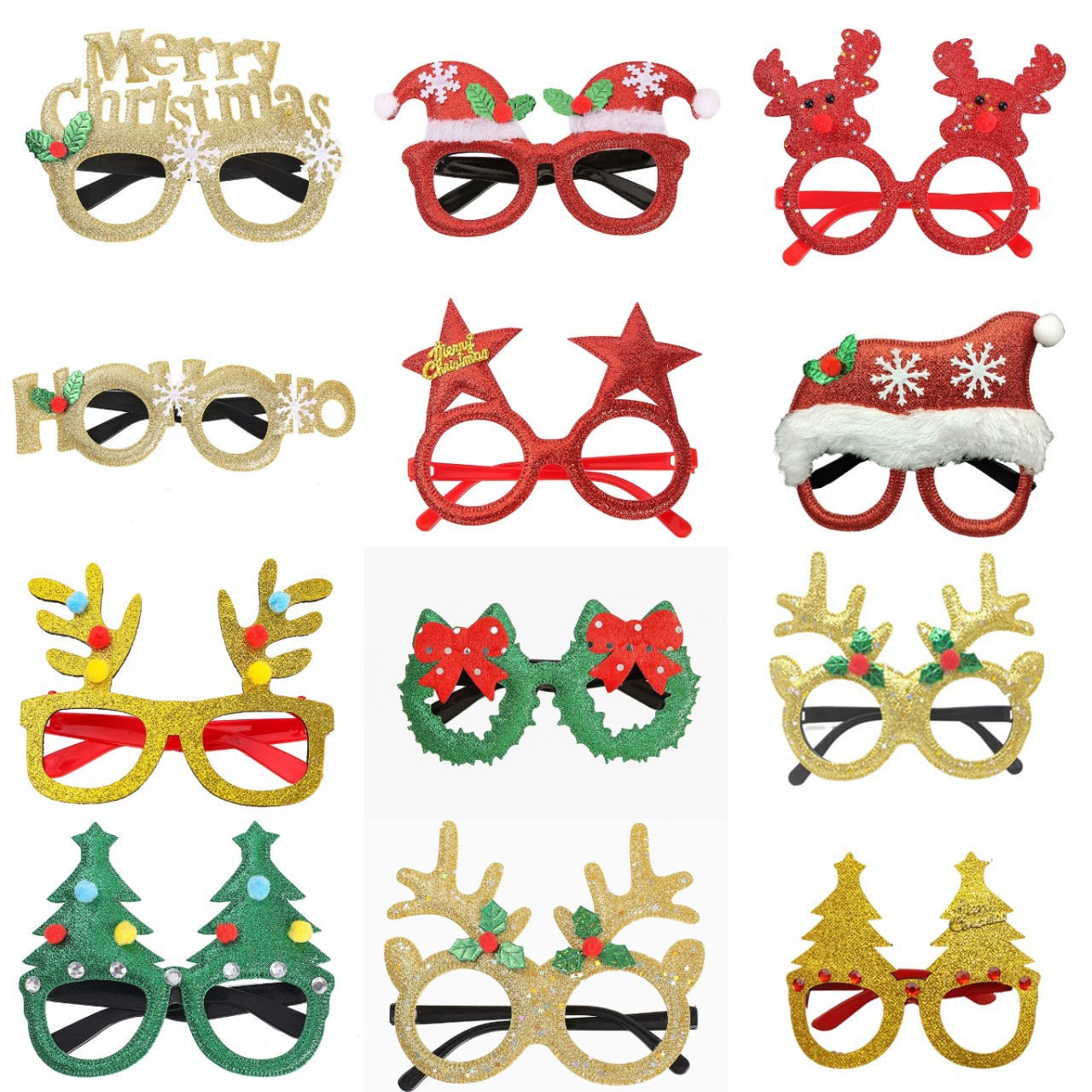 2024 New Christmas decorative glasses Adult Children Christmas gifts Holiday supplies party Creative glasses frames details Picture