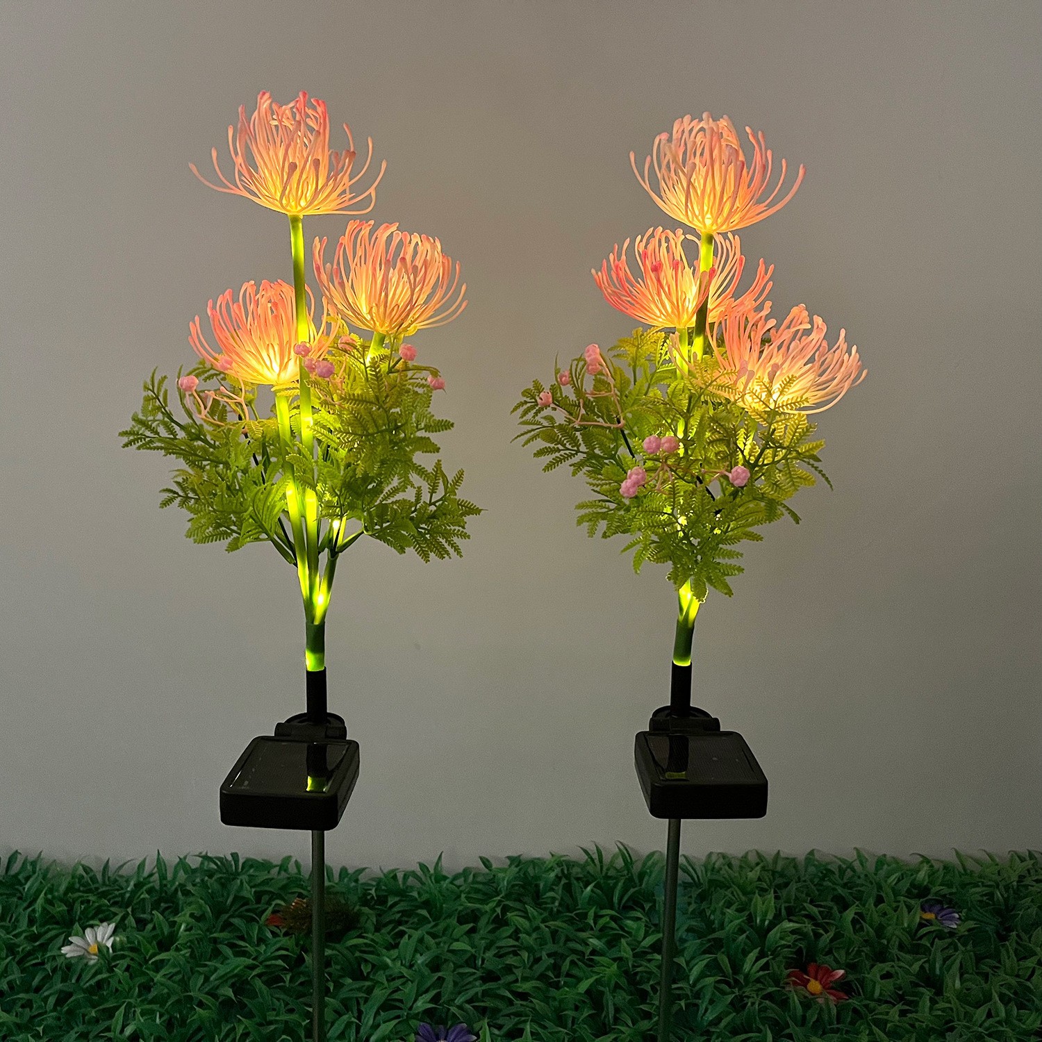 Led Solar Shore Flower Garden Lights Outdoor Decorative Landscape Lights Garden Simulation Plant Municipal Lighting Project