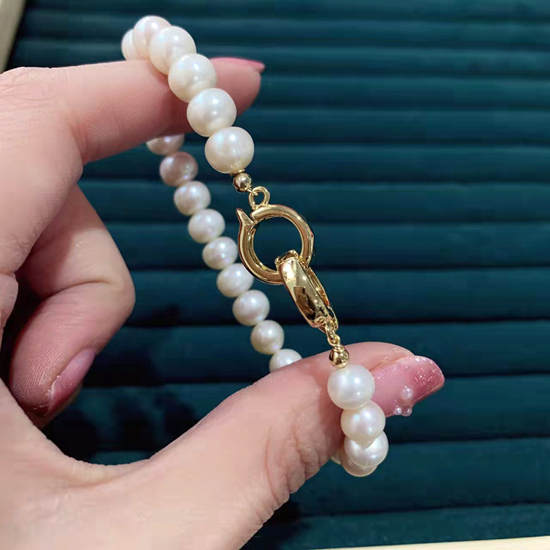 18k copper-plated real gold universal round buckle 1.2*1.5cm bracelet necklace sweater chain button diy versatile new accessory Application Scenario