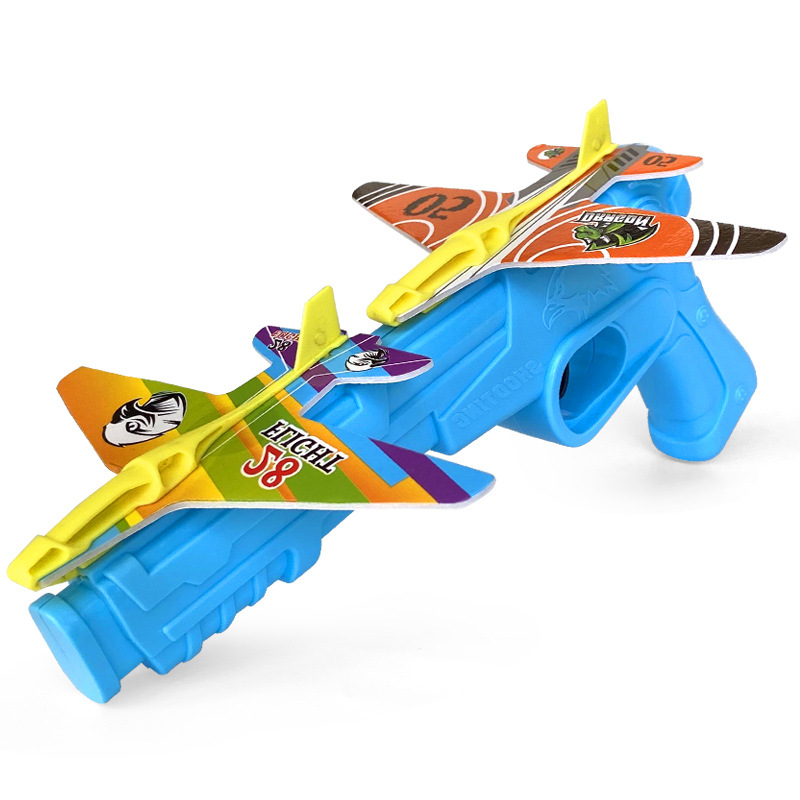 抖音同款泡沫弹射飞机 儿童男孩玩具手抛滑翔枪发射器模型跨境详情图5