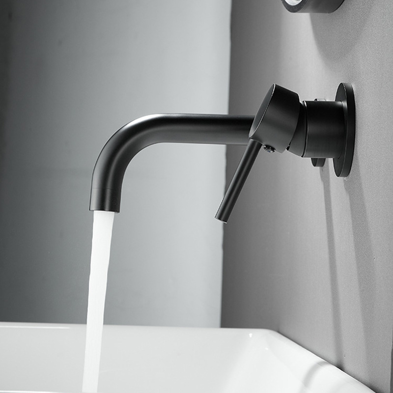 Cross-border foreign trade wall-mounted faucet, all-copper household washbasin, basin, cold and hot water faucet, concealed installation project, hotel Specification image