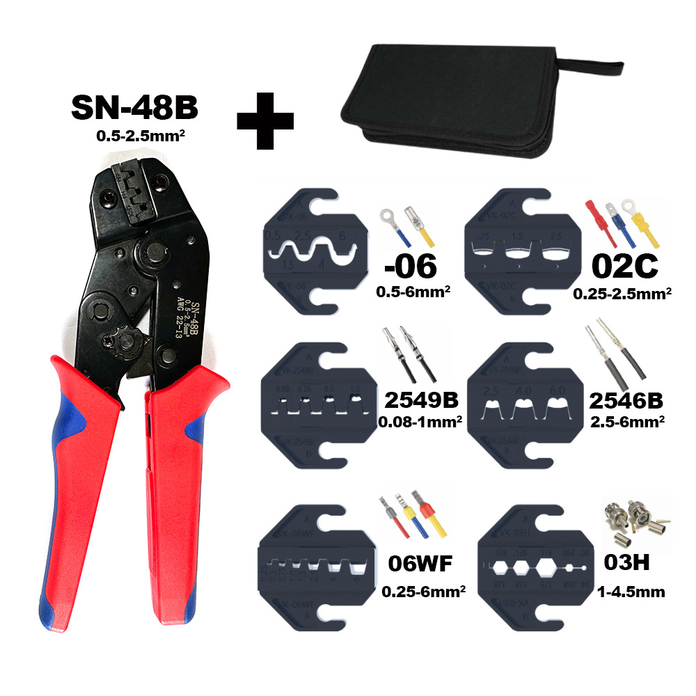 Sn-48B Car Plug-In Crimping Pliers Multi-Pliers Select Crimping Pliers Bare Terminal Insulated Terminal Tubular Terminal