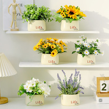 假花花摆设向日葵盆栽塑料花束办公室假绿植客厅装饰品小摆件