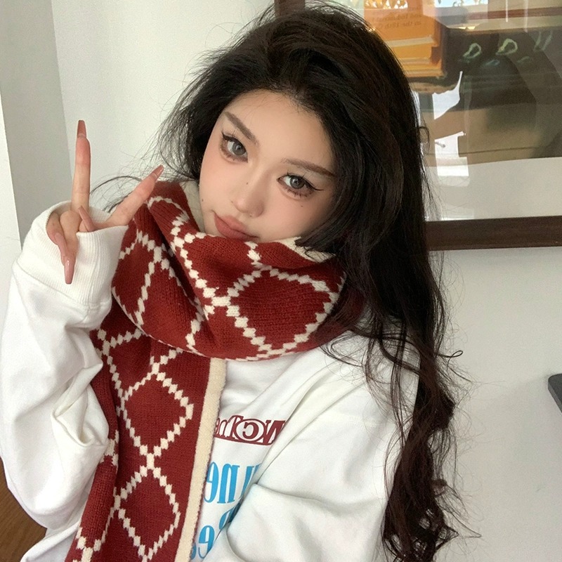 围巾/男士围巾/穆斯林用品女士穆斯林/围巾长针织/仿皮草帽子细节图