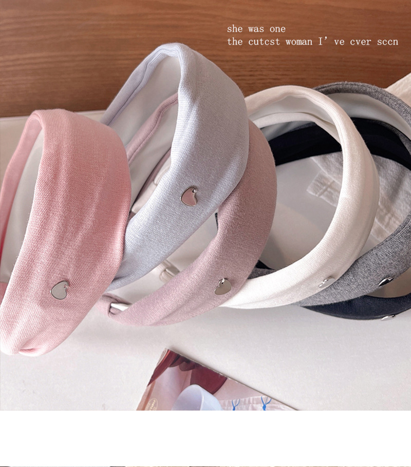 甜美夏日纯色爱心加宽发箍女高颅顶神器气质头箍高级感温柔系发饰详情5