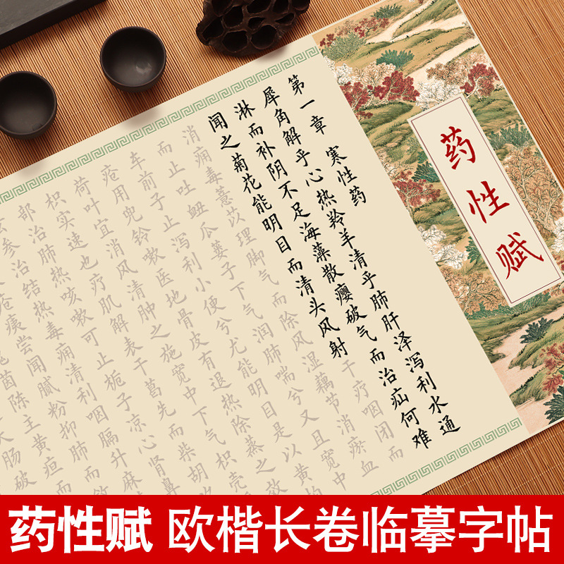 药性赋小楷临摹字帖欧体楷书长卷中医经典黄帝内经素问大医精诚钢