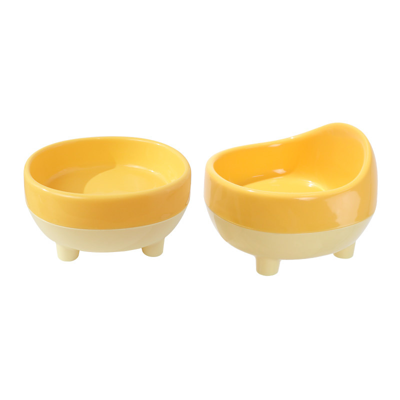 Original flat-mouthed dwen Dwen slanted-mouthed pet single-bowl cat supplies, double-layer cat bowls and pet bowls Item Picture