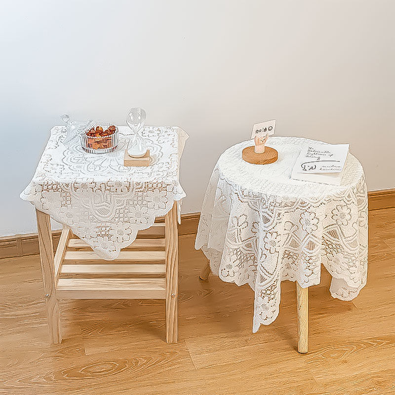 . Lace Tablecloth Ins Style Coffee Table Square Atmosphere Rectangular Table Mat Round Tv Stand Nightstand Cover