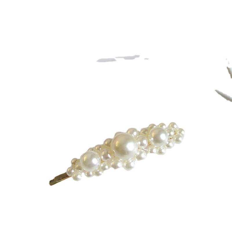 Elegant and simple European and American style, pearl flower one-piece hairpin, personalized and versatile, diamond-encruded hairpin and hair accessory Item Picture