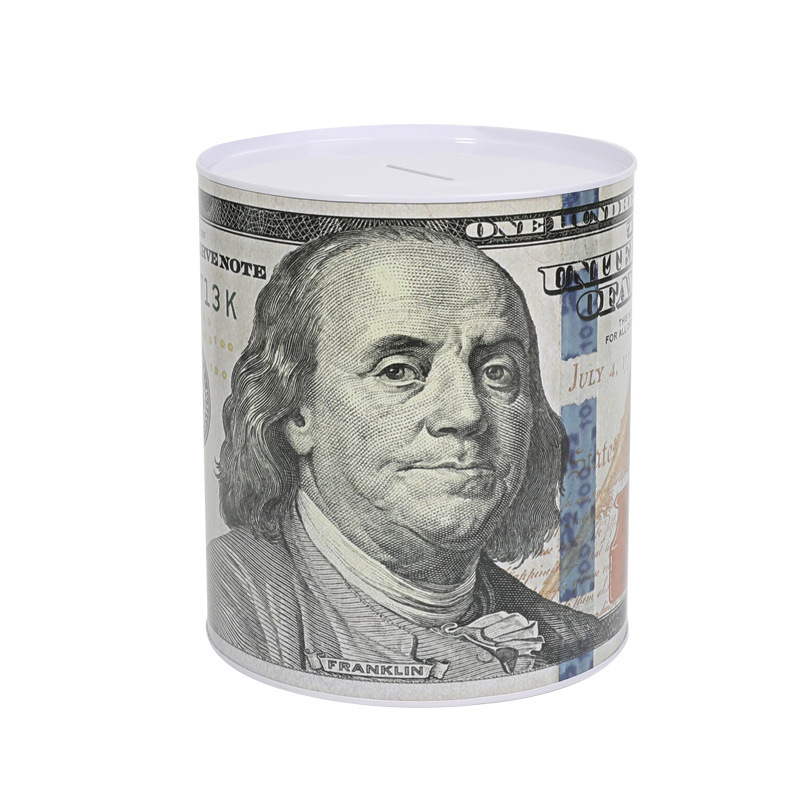 The New Dollar Piggy Bank Euro Tinplate Seal Only Into The Piggy Bank Savings Bank Item Picture