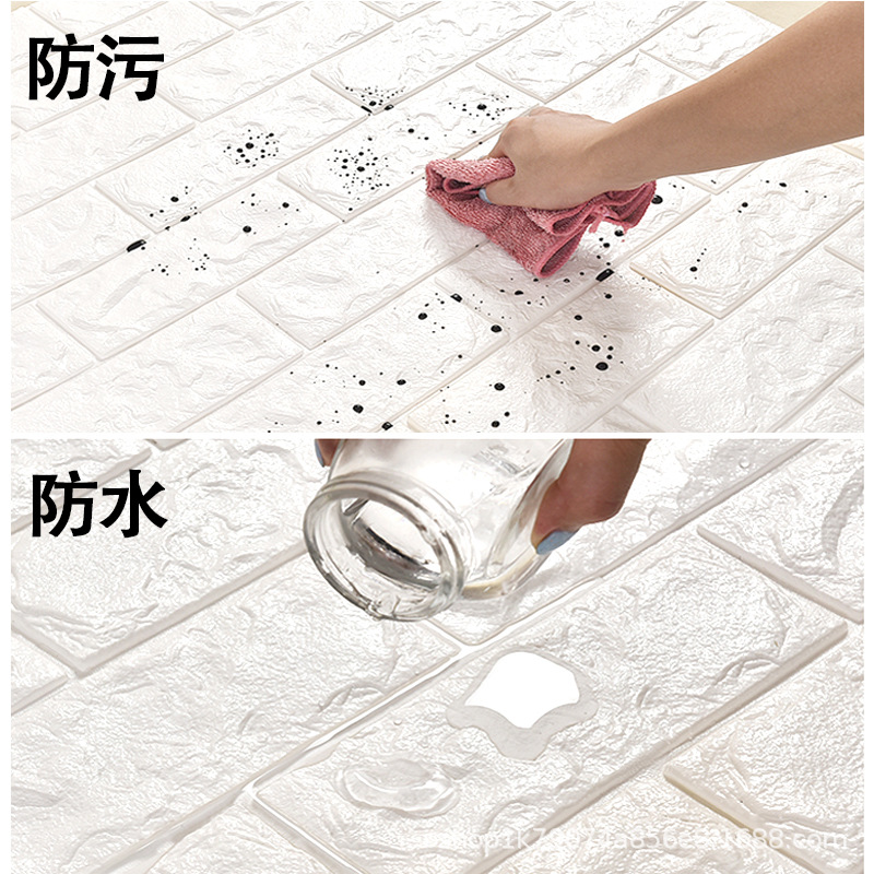 墙纸自粘3d立体墙贴卧室温馨装饰背景墙翻新壁纸防水防潮墙壁贴纸细节图