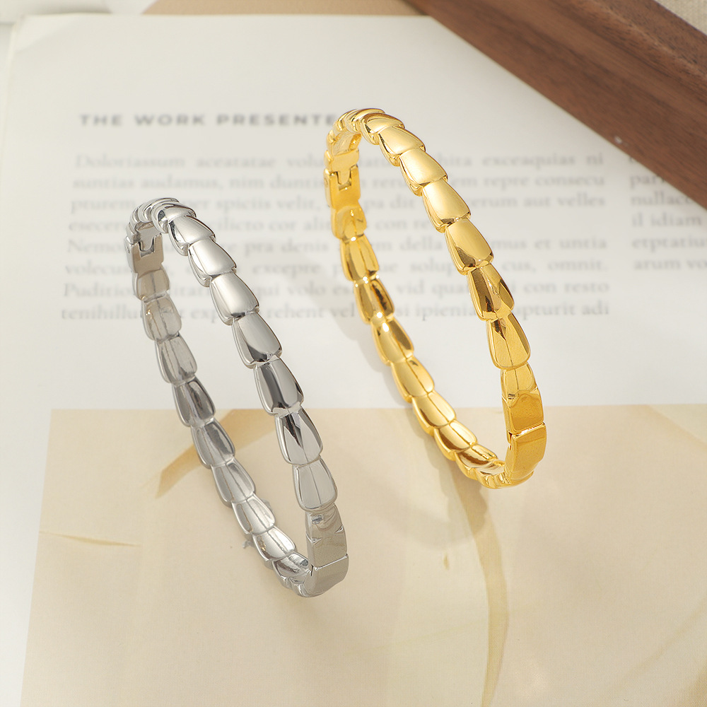 New trendy snake joint bracelet for women, simple and elegant plain ring, personalized titanium steel bracelet factory wholesale Application Scenario