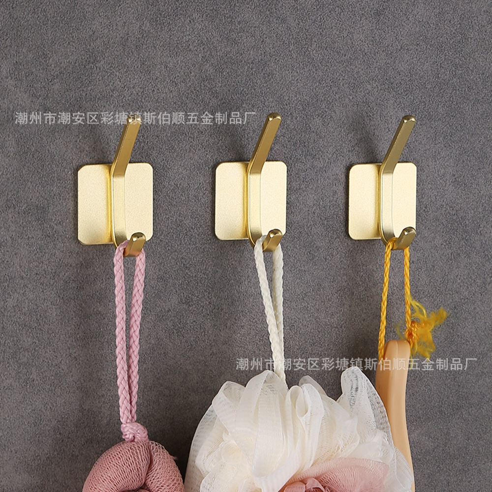 跨境太空铝免钉挂钩浴室衣钩单钩门后金属无痕挂钩厨房卫生间挂钩详情14