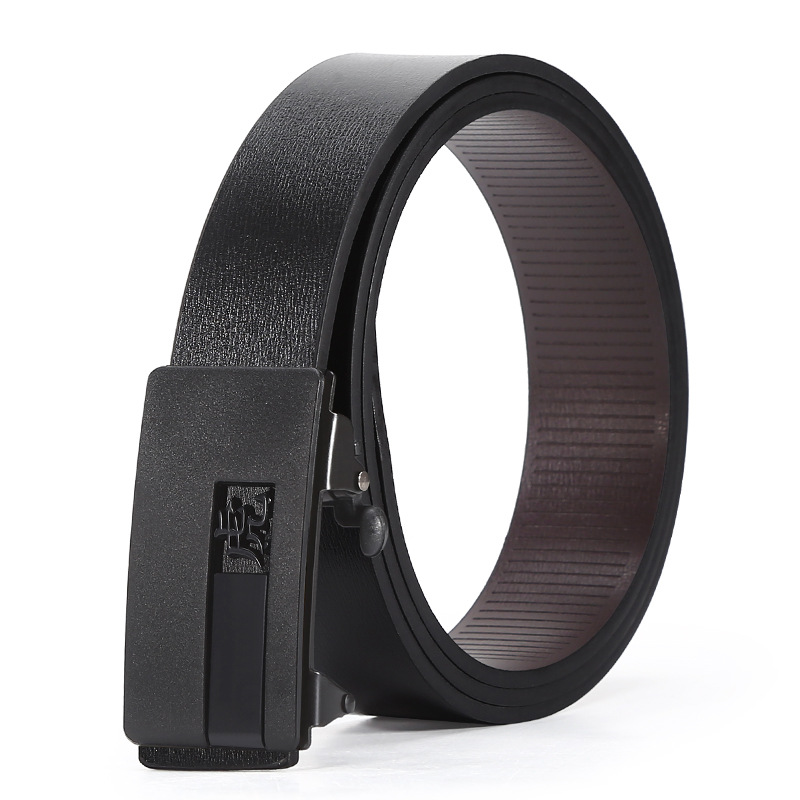 New men's belt with 12 zodiac signs, toothless automatic buckle belt, business versatile, trendy middle-aged and young men's belt Item Picture