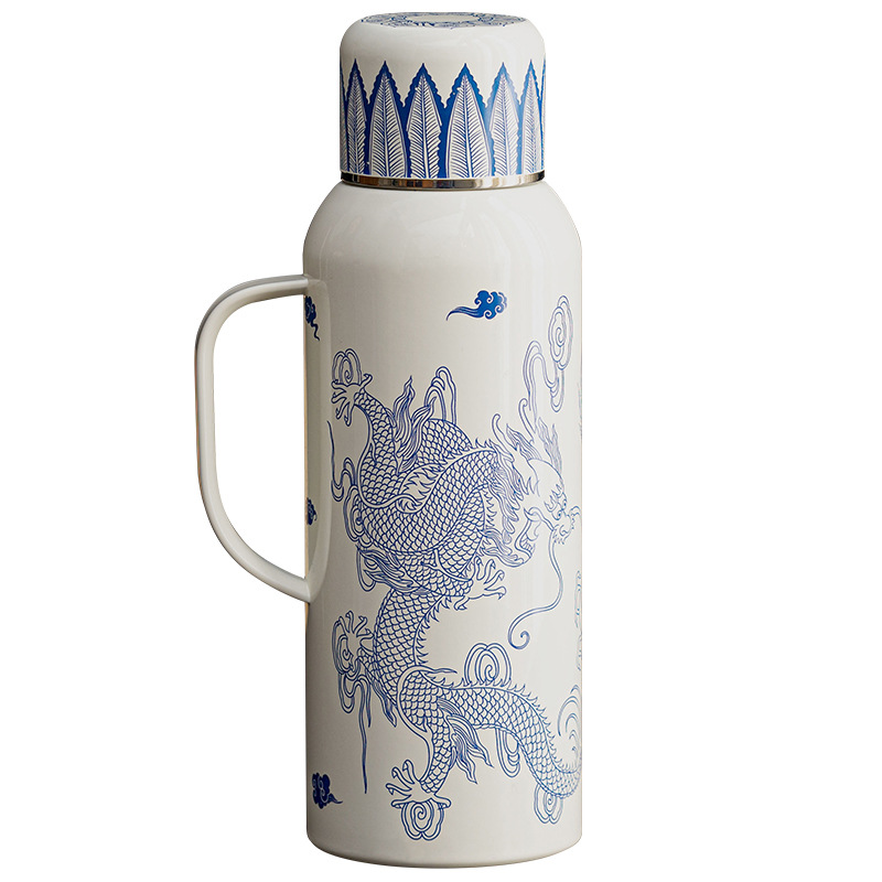 Manufacturer Longfeng Thermos Cup 316 Stainless Steel Tea Water Separation Smothered Pot Portable Intelligent Temperature Teapot Cup Item Picture
