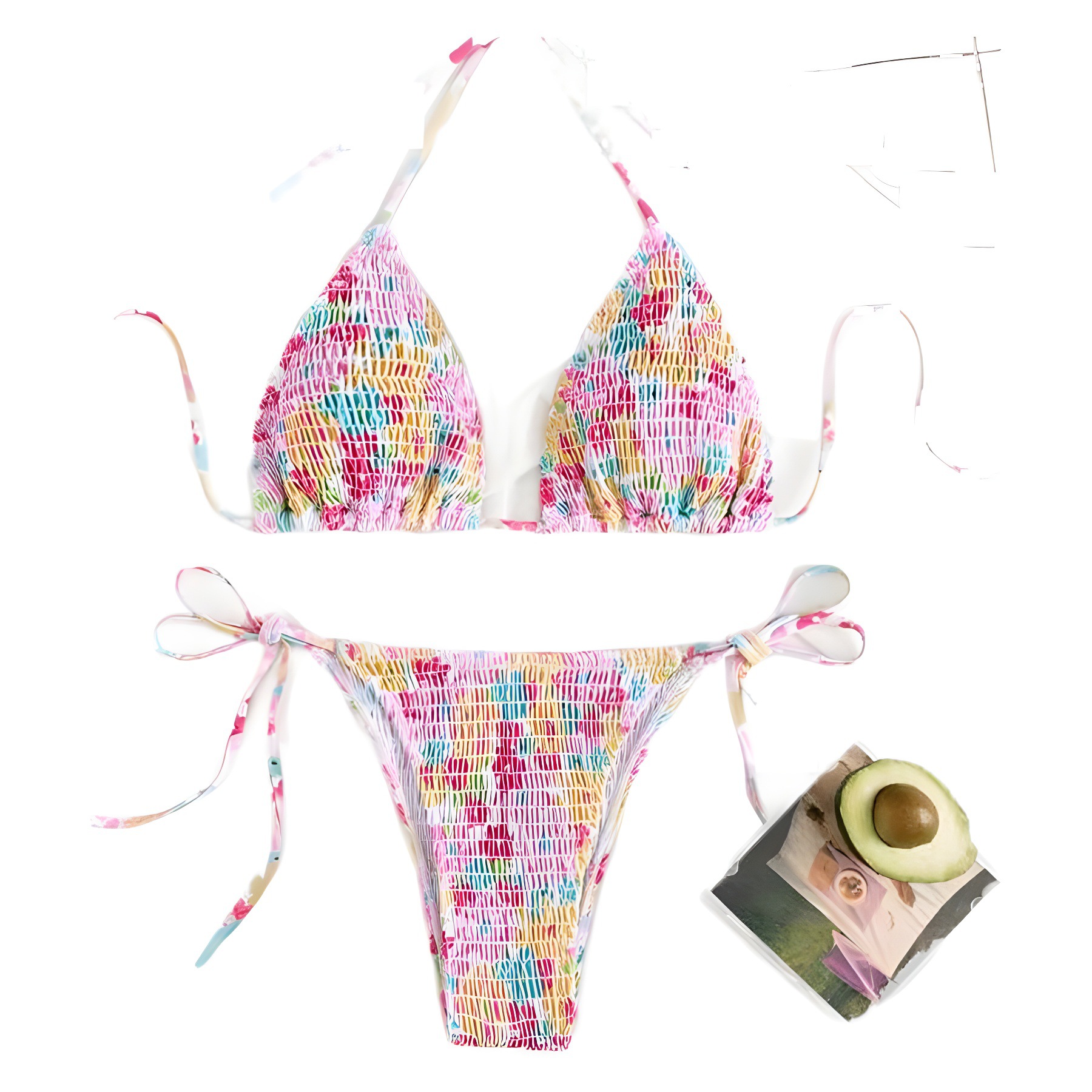 2024 New Europe And The United States Hot Selling Fashion Women's Pleated Bikini Fashion Set Application Scenario