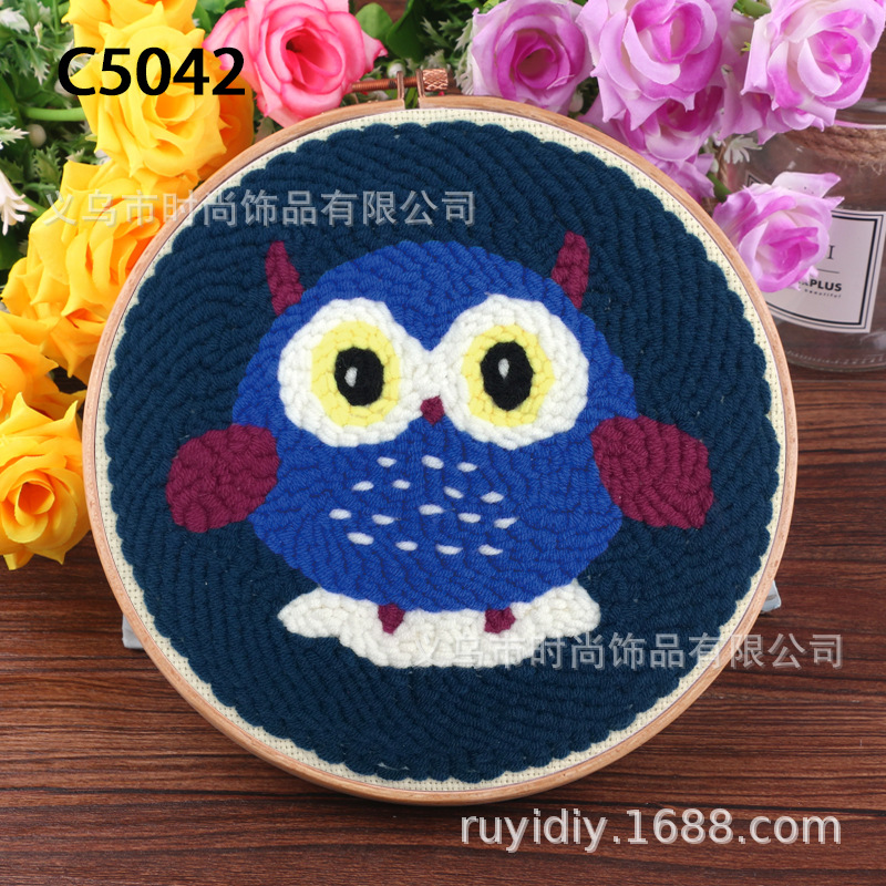 戳戳绣材料包DIY戳戳秀墩绣手工毛线刺绣戳戳乐墩绣搓搓绣
