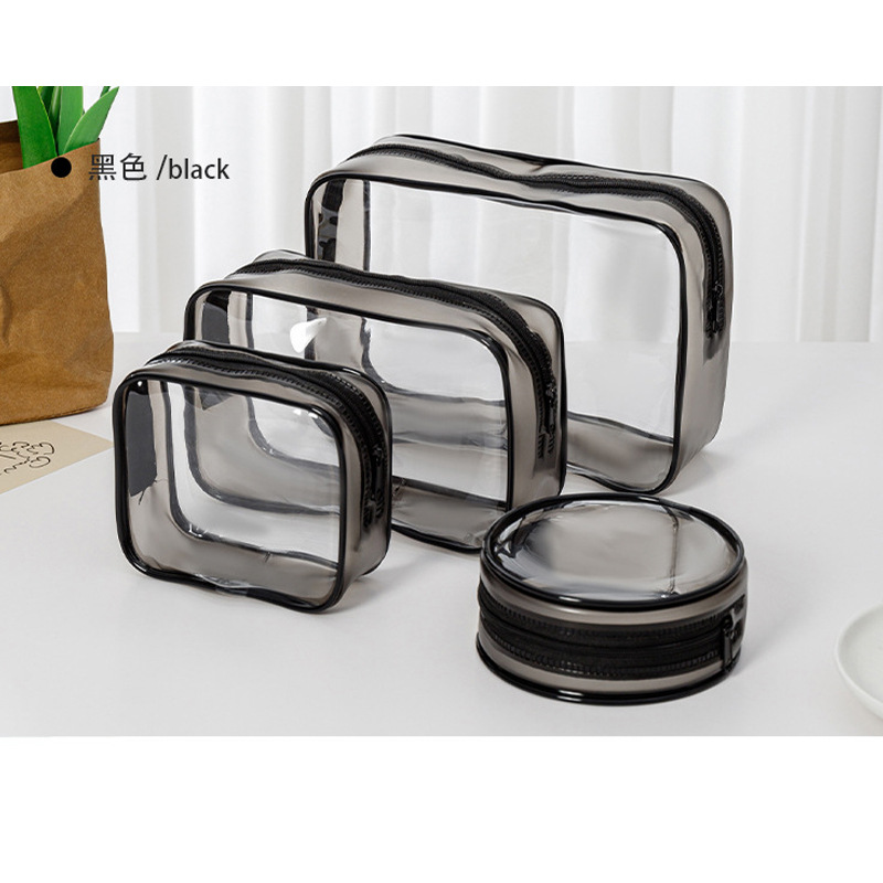 Outdoor fresh thickened PVC storage bag, portable zipper makeup bag, travel waterproof and dustproof storage toiletry bag Specification image
