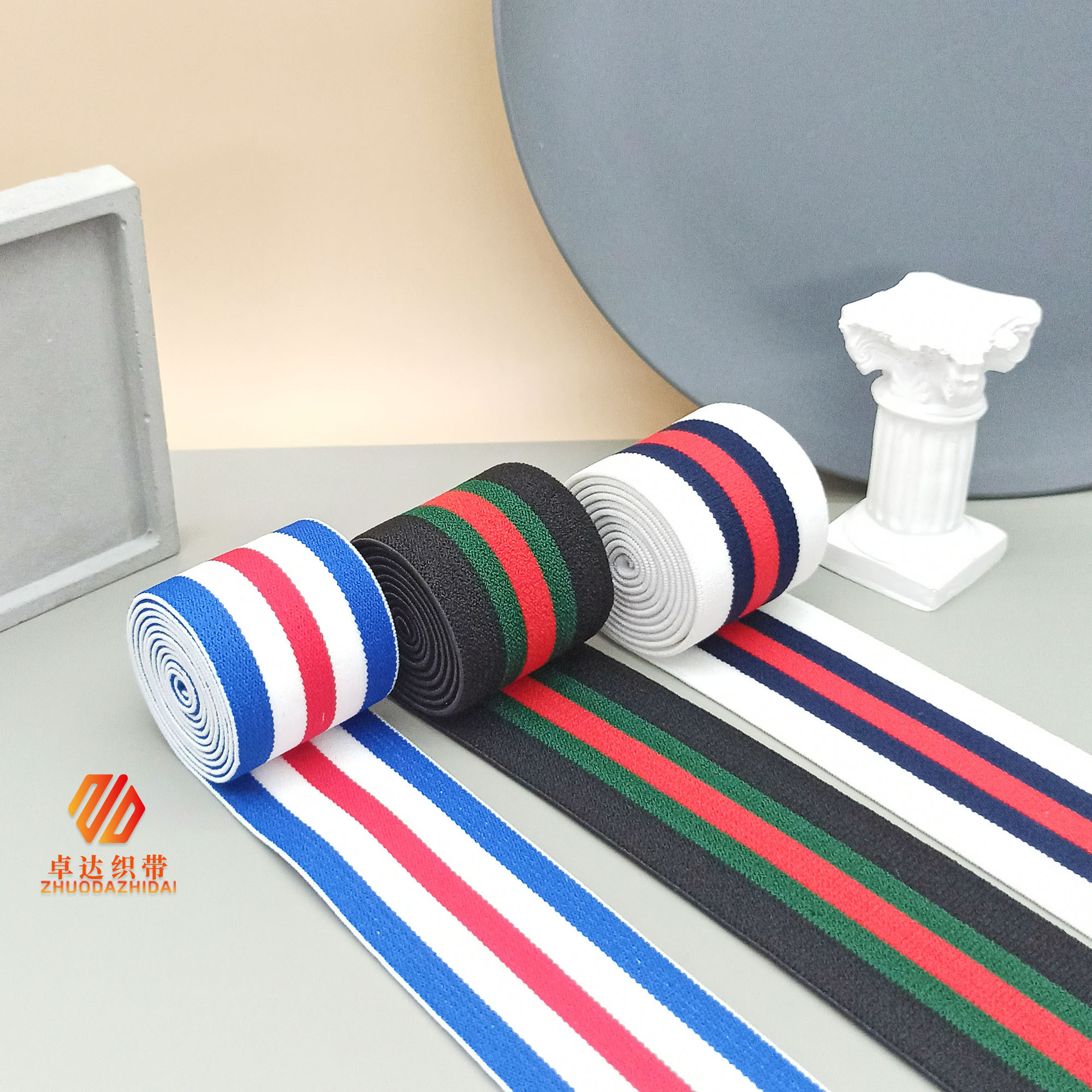 Manufacturers Spot Color Matching Elastic Striped Culottes Waist Clothing Accessories Bag Headband Elastic Ribbon Specification drawing