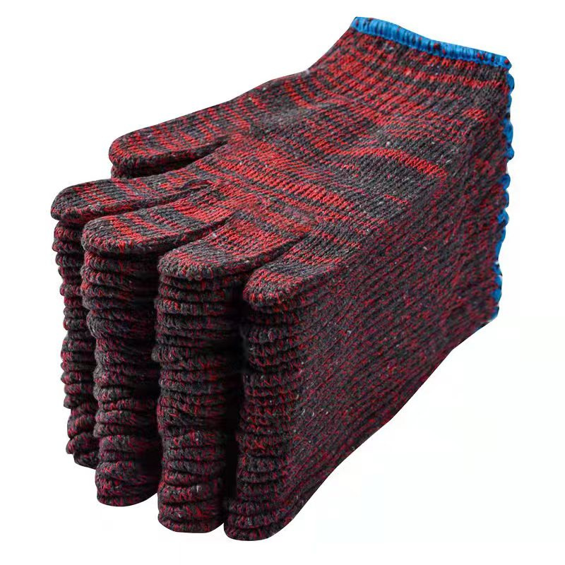 Labor protection gloves, wear-resistant, thick red cotton yarn, cotton thread, nylon, direct sales and wholesale of labor protection for men and women on construction sites Item Picture