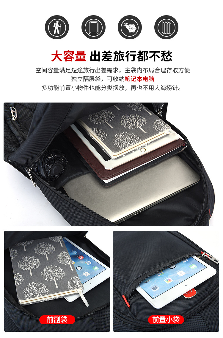 跨境批发包包简约百搭大容量学生双肩包时尚旅行通勤笔记本电脑包详情4