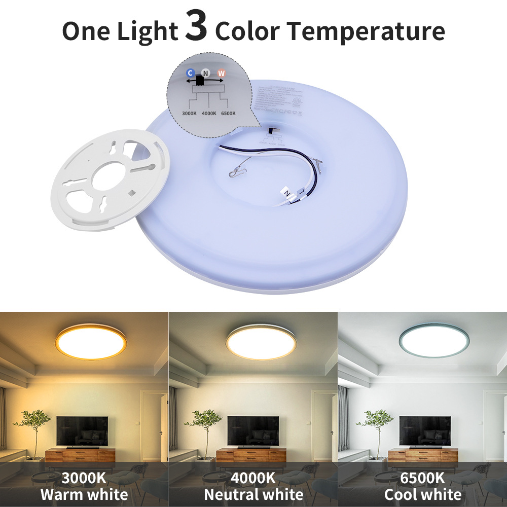 Amazon cross-border ultra-thin led ceiling light TRAIC dimming dip switch color adjustment CCT living room and bedroom lighting fixtures details Picture