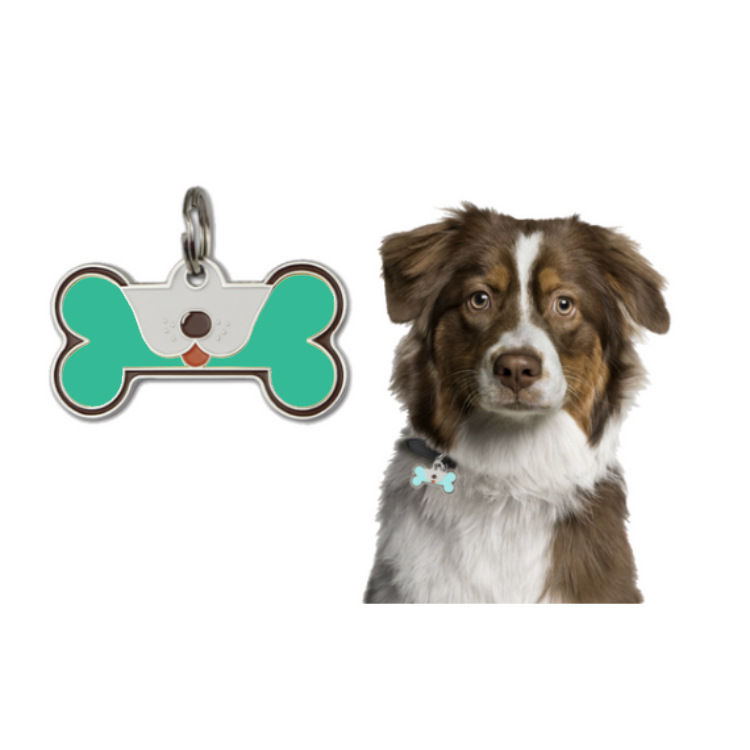 New dog collar accessory, bone pet identity dog tag, cartoon print cat necklace pendant, pet accessory details Picture