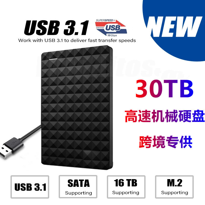 跨境专供2.5寸2TB外置便携移动硬盘4TB手机电脑通用硬盘1TSSD硬盘详情图2