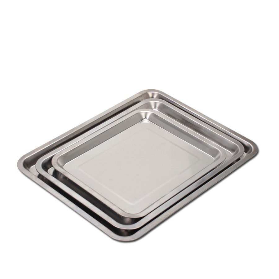 Stainless Steel Square Plate Campers Commercial Stainless Steel Square Plate Canteen Steamed Rice Grilled Fish Barbecue Large Capacity Barbecue Plate Application Scenario