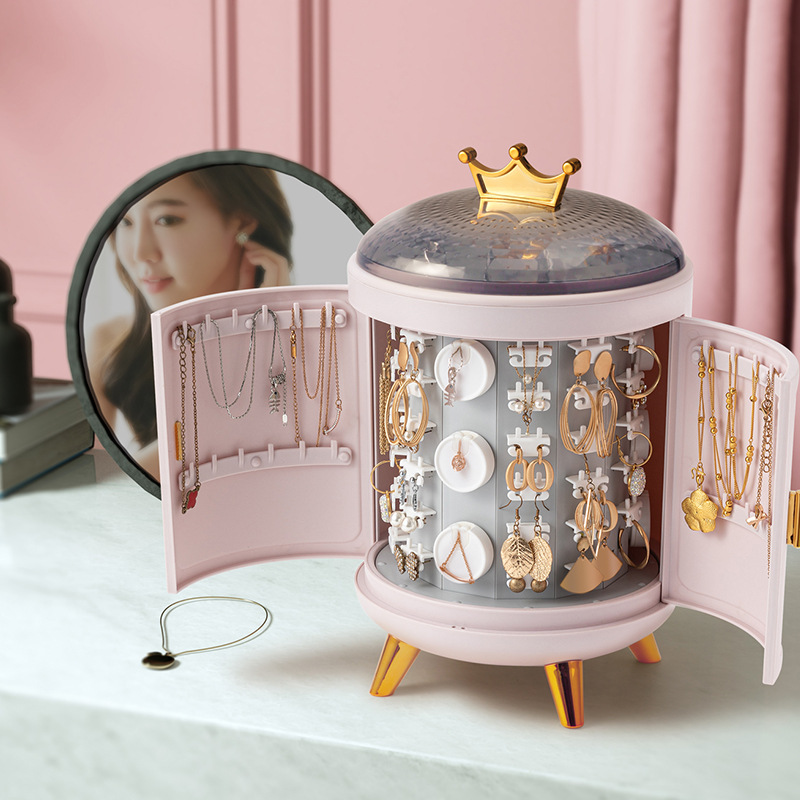 Jewelry Box High-End Household Luxury Jewelry Earrings Display Stand Earrings Stud Necklace Large Capacity Online Red Jewelry Storage Box Application Scenario