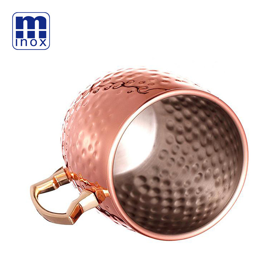 M® Stainless Steel Copper Plated Mug White Wine Beer Cocktail Mug Mongolian Crafts Wine Set Mule Red Wine Cup Holder Specification drawing
