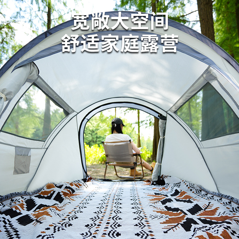 Tent camping outdoor 3-4 people waterproof thickened portable, no installation required, one-second quick-opening fully automatic boat-shaped tent Specification image