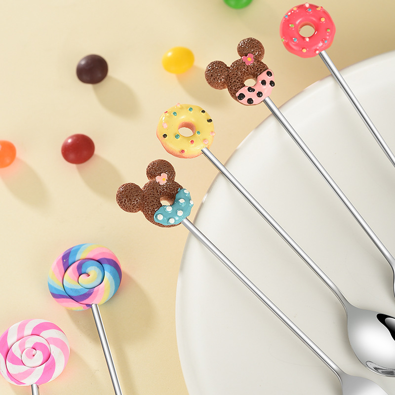 Spoon Stainless Steel Cartoon Creative Dessert Spoon With Cute Children's Doll High Appearance Level Stirring Coffee Spoon details Picture