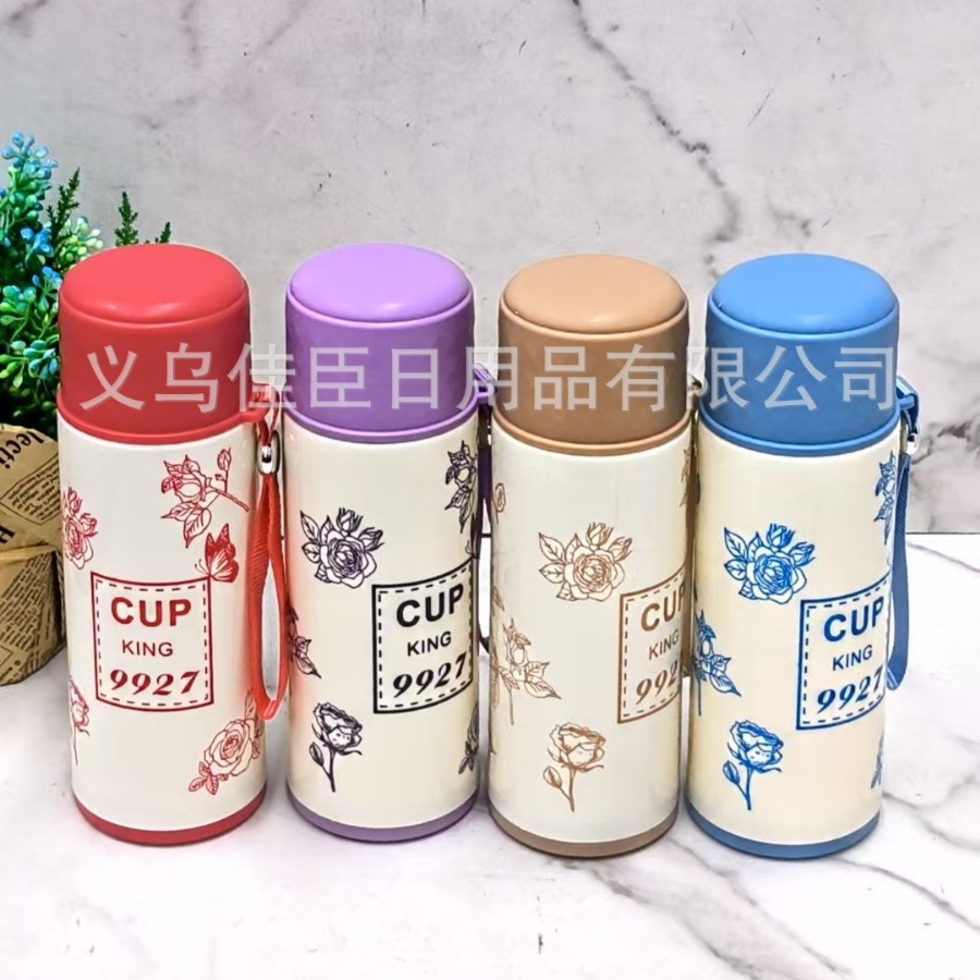 New type of glass cup with high appearance level, handle, new type of water cup, student outdoor portable patterned glass cup full figure