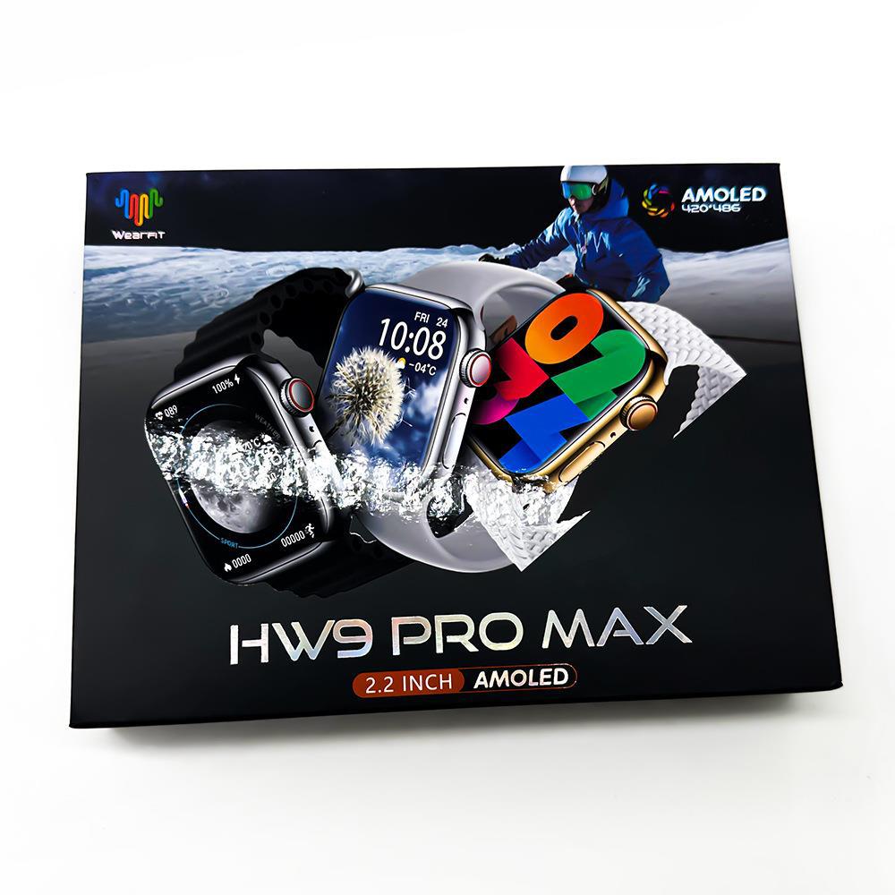 New large-screen smartwatch HW9PR MAX with three straps, compass in stock, heart rate, step count, cross-border export details Picture