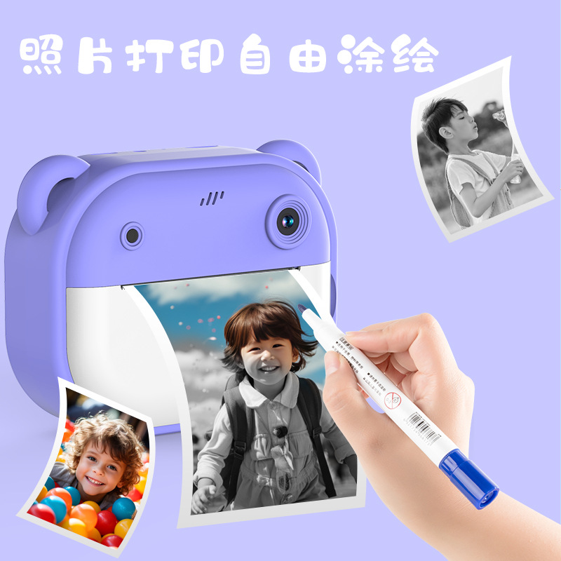 厂家批发新款儿童拍立得可打印照相机宝宝迷你录像机玩具送礼高清详情图4