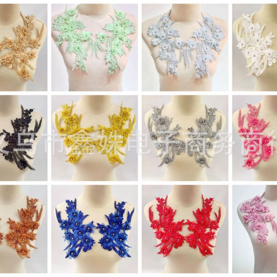 Hand-embroidered beaded collar fabric sticker decoration Item Picture