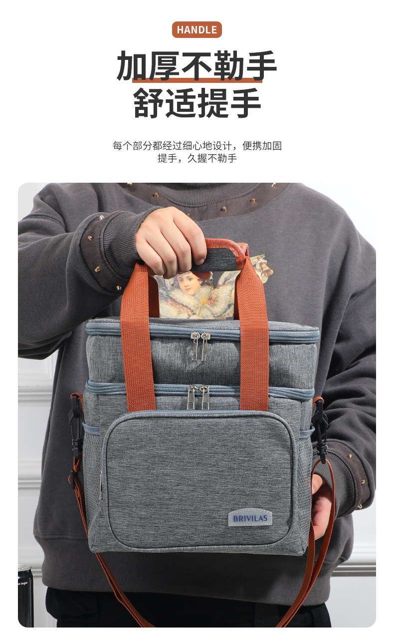 新品跨境亚马逊爆款午餐包 Lunch bag大容量冰包双层户外保温包详情39