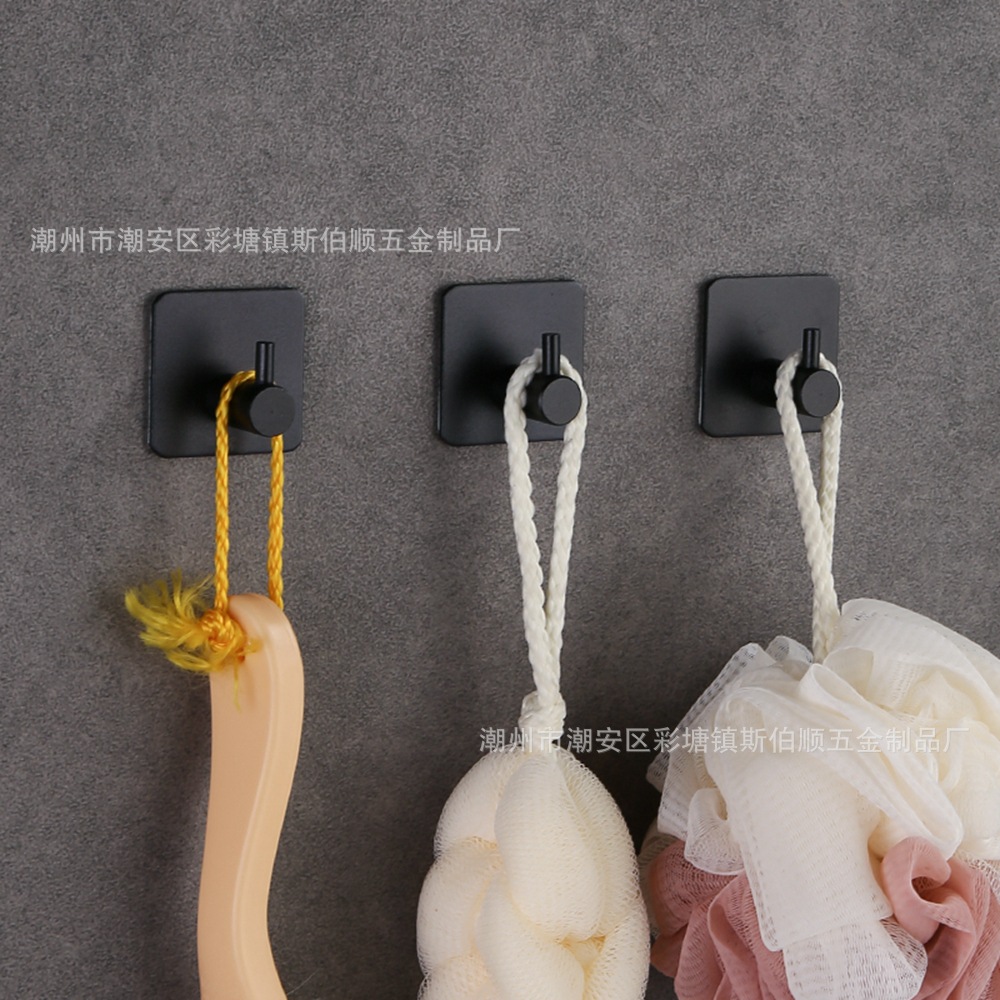 跨境太空铝免钉挂钩浴室衣钩单钩门后金属无痕挂钩厨房卫生间挂钩详情30