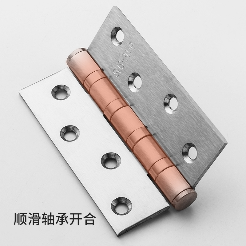 Stainless Steel Hinge Furniture Shutter Hinge Black Silent Bearing 4 Inch Flat Hinge Hardware Accessories details Picture