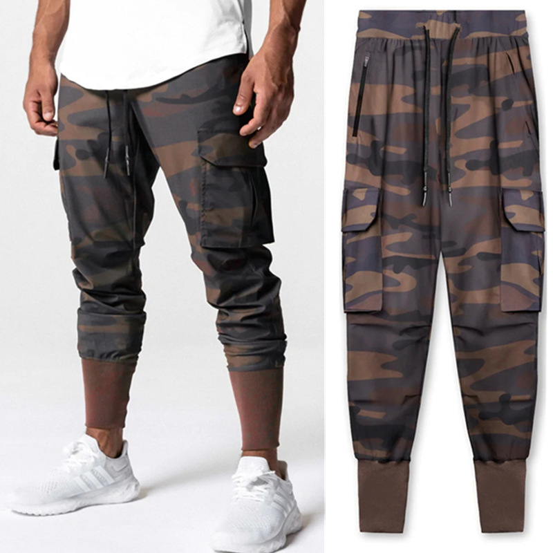 Spring 2023 new style fitness and sports trousers for men, casual loose and thin woven workwear pants, leg tightening sweatpants Specification image