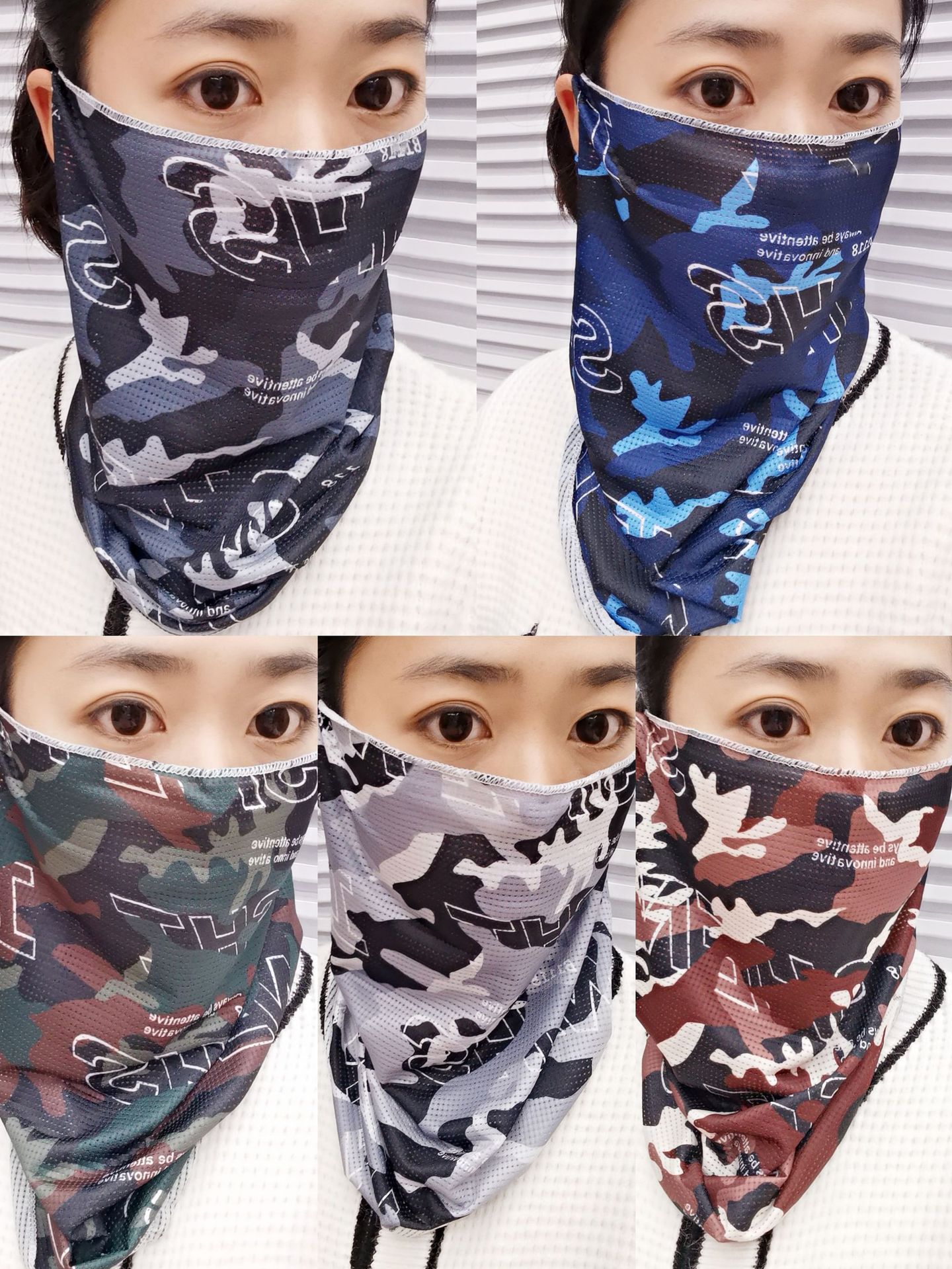 Summer sun protection camouflage for men and women, quick-drying material, versatile neck wrap, ice silk mask, cycling headscarf, tactical anti-sand neck wrap details Picture