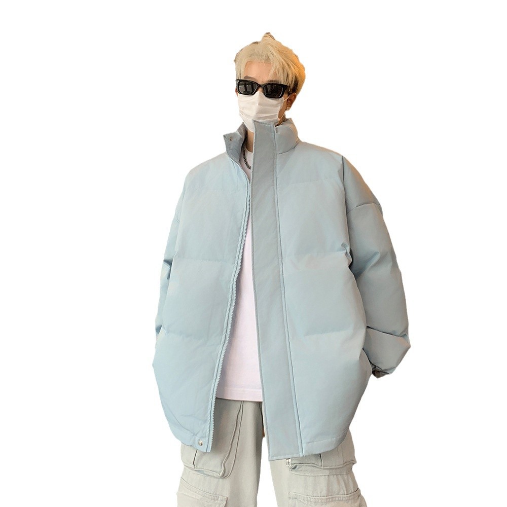 The new solid-color dopamine cotton jacket of the national trend for autumn and winter is thick, loose, versatile and casual, suitable for both men and women Item Picture
