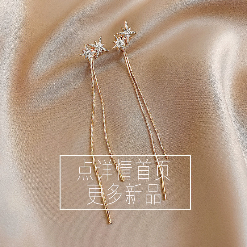 Tassel Earrings High-Grade Sense Wholesale Temperament Long Earrings Fashion Retro 925 Silver Needle Earrings Light Luxury Women details Picture