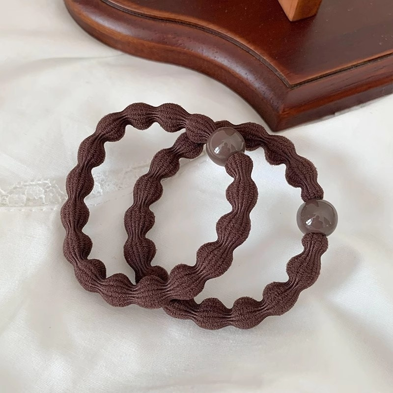 Korean-style simple, high-elasticity and durable bean-shaped hair bands that won't damage hair, high ponytail with thick hair ties, bun hair and hair band accessories Application Scenario