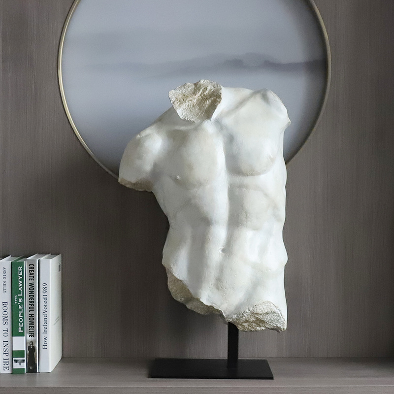 北欧创意新品人物树脂雕像摆件家居客厅样板房复古艺术大卫半身像详情图1
