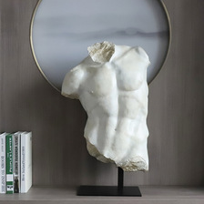 北欧创意新品人物树脂雕像摆件家居客厅样板房复古艺术大卫半身像