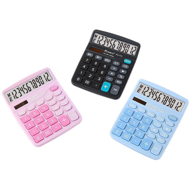 Calculator Solar 12-digit calculator, financial office logo, cute computer CM-837S
